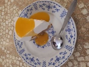 raw vegan mango cheesecake at World Food Barn in Paris