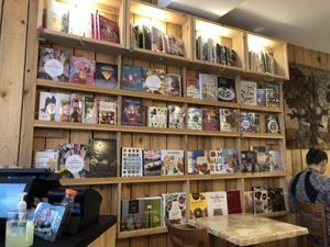 Book collection at World Food Barn in Paris