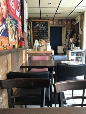 Interior with mains board  at Chai Wrap in South East London