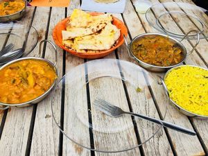 Goan, rice, peshwari naan at Chai Wrap in South East London