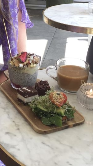 brunch menu with coffee  at Oslo Raw - Adamstuen Torg in Oslo