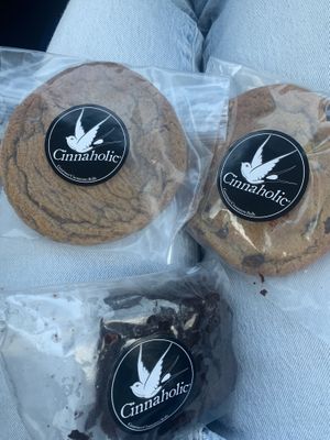 Snickerdoodle, chocolate chip, brownie   at Cinnaholic in Meridian