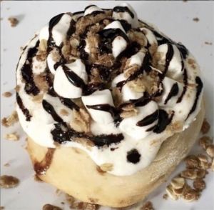 Coffee Frosting, Marshmallows, Chocolate Sauce & Pie Crumble! at Cinnaholic in Meridian