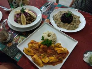 Bobo de castanhas de caju with black rice is top right at Dona Fulo in Guaruja