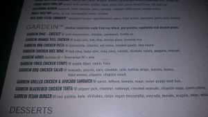Menu at Yard House in Brookline