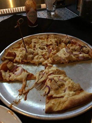 Buffalo chicken pizza subbed daiya cheese and held mozz and Gouda  at Yard House in Brookline