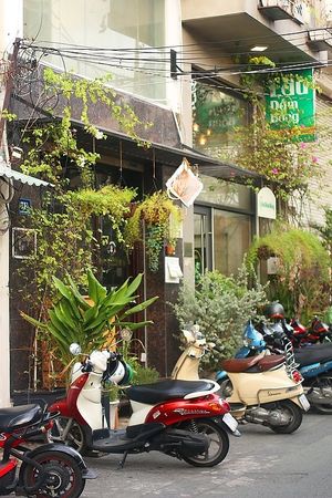 Cute outside with plants always whisper about a great inside! at The Organik Kitchen Saigon in Ho Chi Minh City