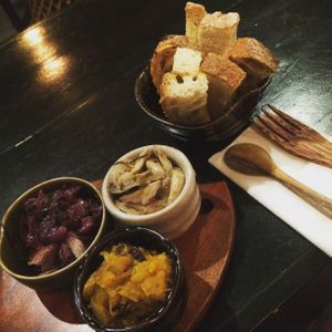 Sourdough toast with mushrooms, pumpkin  and cabbage . at The Organik Kitchen Saigon in Ho Chi Minh City