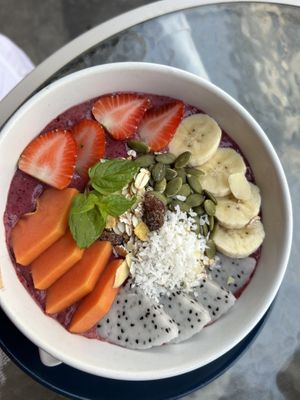 Mixed berry smoothiebowl  at Khun Kae's Juice Bar in Chiang Mai