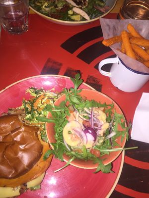 Pulled jackfruit burger  at Lounges - Nostrano Lounge in South West London