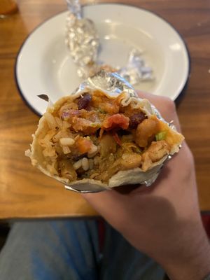 Medium burrito with sweet potato chilli filling  at Zapatista Burrito Bar - Grainger St in Newcastle Upon Tyne