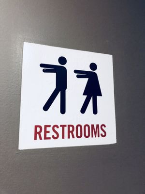 Restroom sign at Zombie Burger in Des Moines
