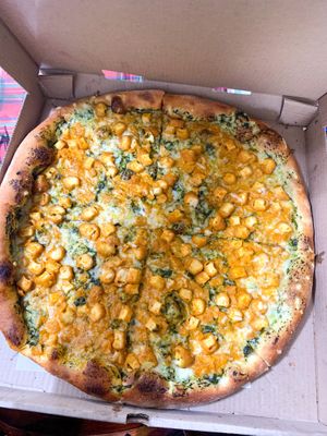 Buffalo Tofu Pizza at Pazzo Wood Fired Pizza in Wading River