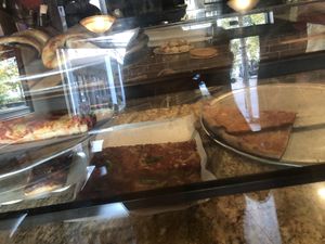 No vegan pizza by the window   at Pazzo Wood Fired Pizza in Wading River