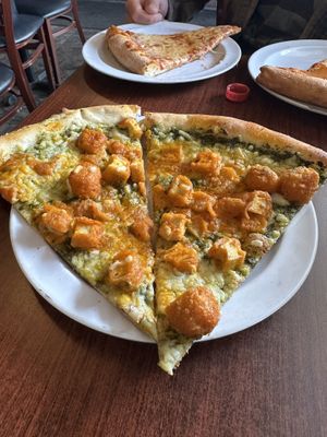 Buffalo tofu pesto slices  at Pazzo Wood Fired Pizza in Wading River