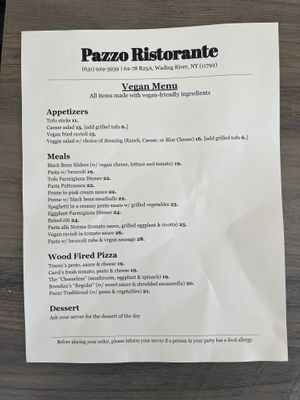   at Pazzo Wood Fired Pizza in Wading River