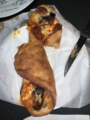 Eggplant Stromboli at Pazzo Wood Fired Pizza in Wading River