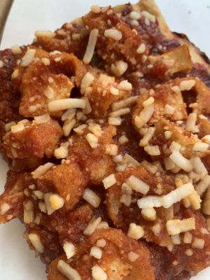 Tofu parm slice at Pazzo Wood Fired Pizza in Wading River