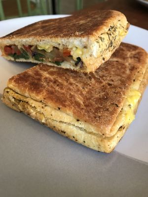 Roast veggie and vegan cheeze  at The Lost Deli in Adelaide