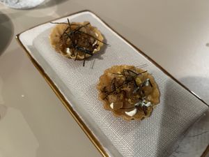 Chayote tartlet  at VeVe in Copenhagen