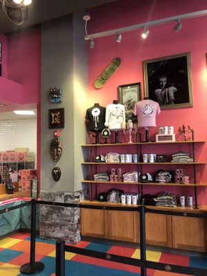 Lots of merch.  at Voodoo Doughnut in Universal City