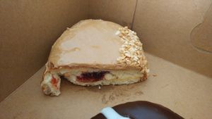 Vegan PB&J. That is straight up peanut butter on the top. If eaten in one sitting, this probably could have been a meal! at Voodoo Doughnut in Universal City