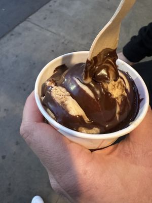 1 scoop of peanut butter with hot fudge  at Dear Bella Creamery in Hollywood