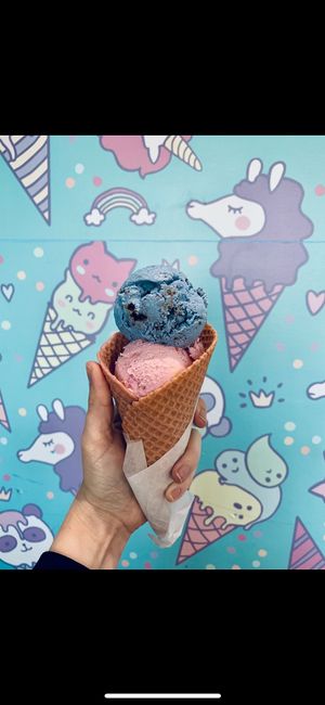 Magical Unicorn (bottom) and Cookie Monsta (top) at Dear Bella Creamery in Hollywood