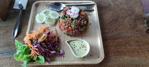 Fried rice with seasonal vegetables at Pure Vegan Heaven in Koh Phangan