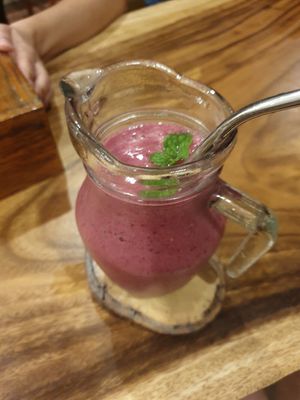 Protein banana berries smoothie at Pure Vegan Heaven in Koh Phangan