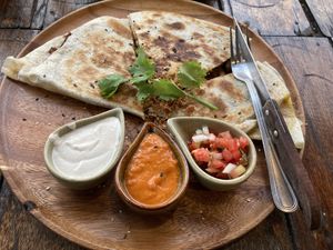 Mushroom quesodilla  at Pure Vegan Heaven in Koh Phangan