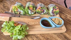 Fresh spring rolls  at Pure Vegan Heaven in Koh Phangan