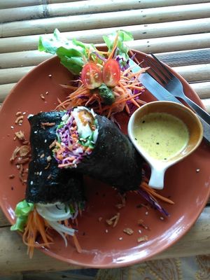 Veggie rolls at Pure Vegan Heaven in Koh Phangan