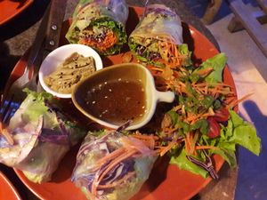 Summer rolls at Pure Vegan Heaven in Koh Phangan