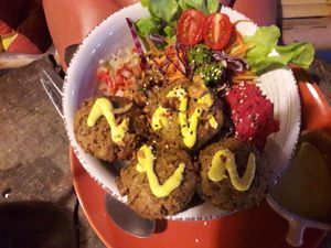 Falafel bowl at Pure Vegan Heaven in Koh Phangan
