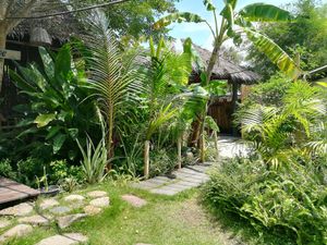 Inner seating area at Pure Vegan Heaven in Koh Phangan