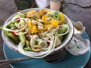 Greek salad at Pure Vegan Heaven in Koh Phangan
