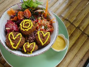 Falafel bowl at Pure Vegan Heaven in Koh Phangan