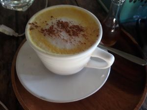 Turmeric latte at Pure Vegan Heaven in Koh Phangan