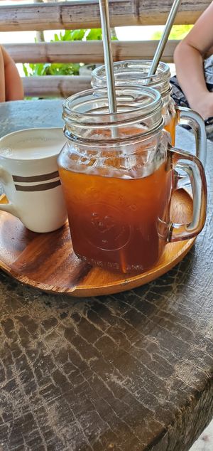Thai iced tea at Pure Vegan Heaven in Koh Phangan