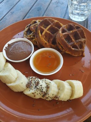 Waffles at Pure Vegan Heaven in Koh Phangan