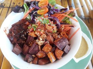 BBQ bowl at Pure Vegan Heaven in Koh Phangan