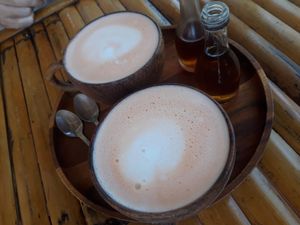 Chai lattes at Pure Vegan Heaven in Koh Phangan