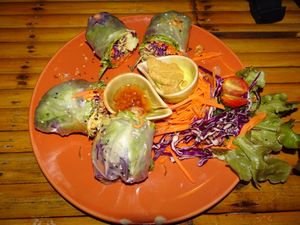 Summer rolls at Pure Vegan Heaven in Koh Phangan