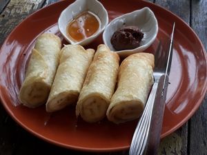 Banana fritters at Pure Vegan Heaven in Koh Phangan