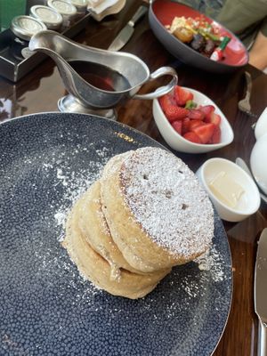 Pancakes and maple syrup   at Waldorf Astoria - The Zen Kitchen in Las Vegas