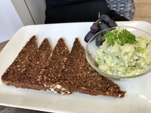 vegan spread w/ black bread at Your Green Love in Heidelberg