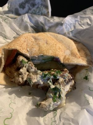 Cauliflower fritter sandwich   at Umi Falafel in Rathmines