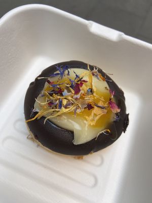 Dark chocolate passionfruit cake  at Chök in Barcelona