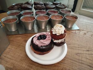 my treats vs. unfinished muffins at Chök in Barcelona